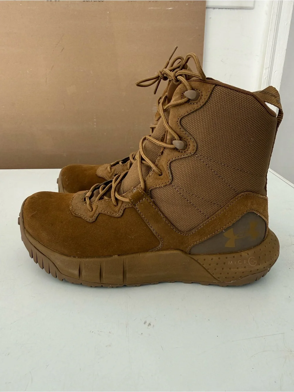 Under Armour Tan Military-Style Lace-Up Boots